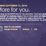 Win SPG Points and New SPG 'More For You’ Fall 2016 Promo