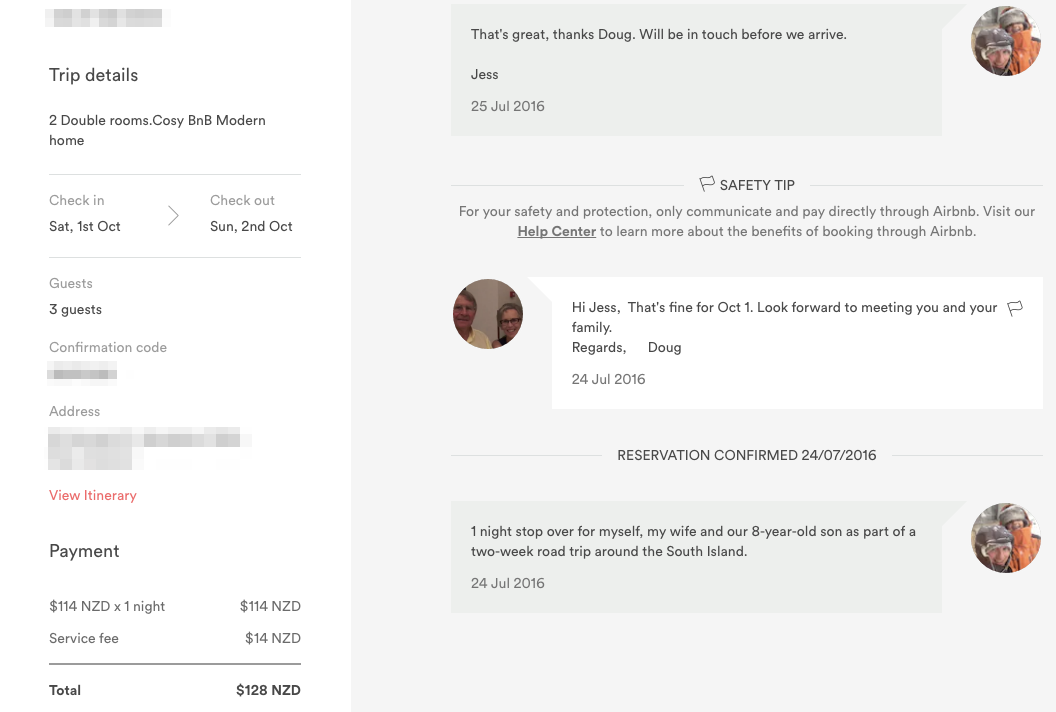 Airbnb Reservation Geraldine Airbnb Reservation Geraldine