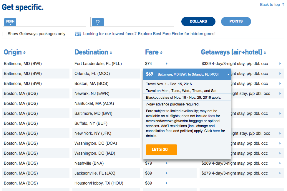 JetBlue Fall Head Over Deals Terms and Conditions