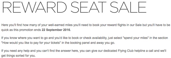 Virgin Atlantic 30 Percent off Reward Seats