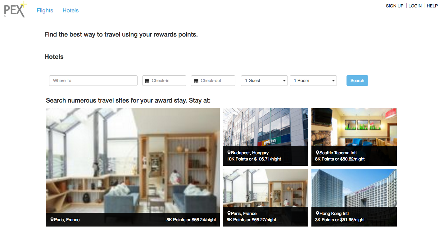 PEX+ Hotel Award Search PEX+ Hotel Award Search