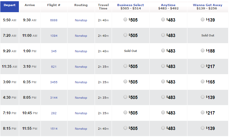 MDW-MCO Cash Fares MDW-MCO Cash Fares