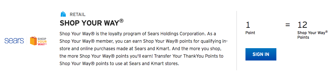 Citi adds Sears as a transfer partner