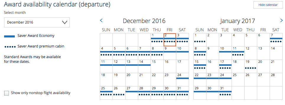 United Award Availability to Australia December 2016 United Award Availability to Australia December 2016