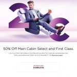 50% Off Main Cabin Select and First Class Virgin America Fares