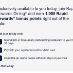 Earn 1,000 Southwest Rapid Rewards with Dining