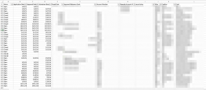 An example of an Excel spreadsheet created to keep track of credit card applications