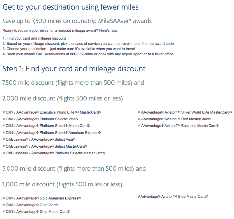 Save 7,500 Miles With AAdvantage Reduced Mileage Awards