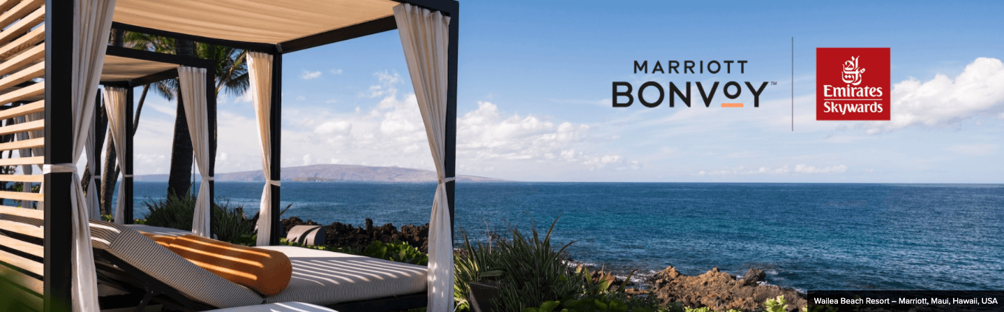 Emirates is a Marriott Bonvoy airline partner, as seen in this promotional banner