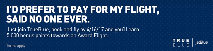 JetBlue TrueBlue 5000 Point Bignup Bonus