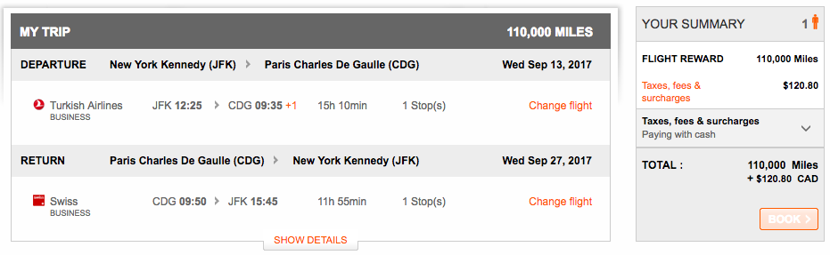 Aeroplan Chart Flight