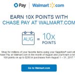 10X Points at Walmart.com With Chase Pay