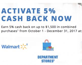 Chase Freedom Q4 2017 5% Bonus Registration Live (Walmart & Department Stores)