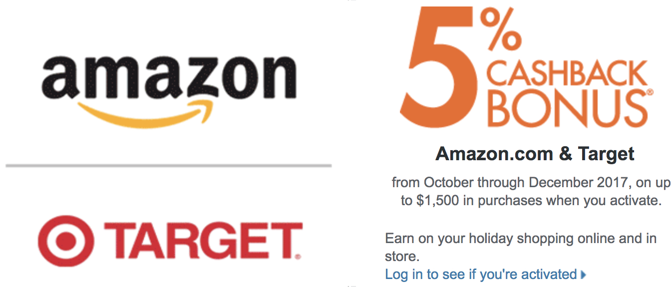 Discover 5% Cash Back at Amazon and Target Oct Through Dec 2017