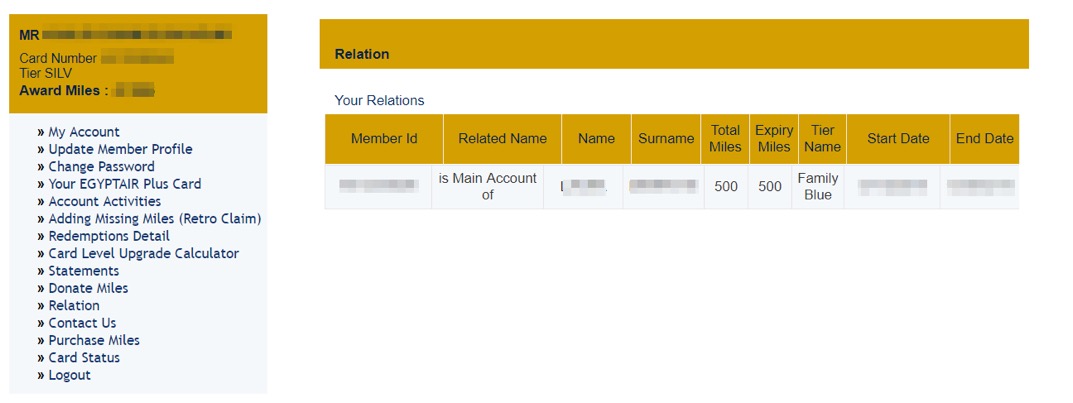 EgyptAir-Plus-Account-Detail