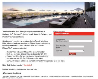 Up to 5,000 Bonus United Miles With Club Carlson