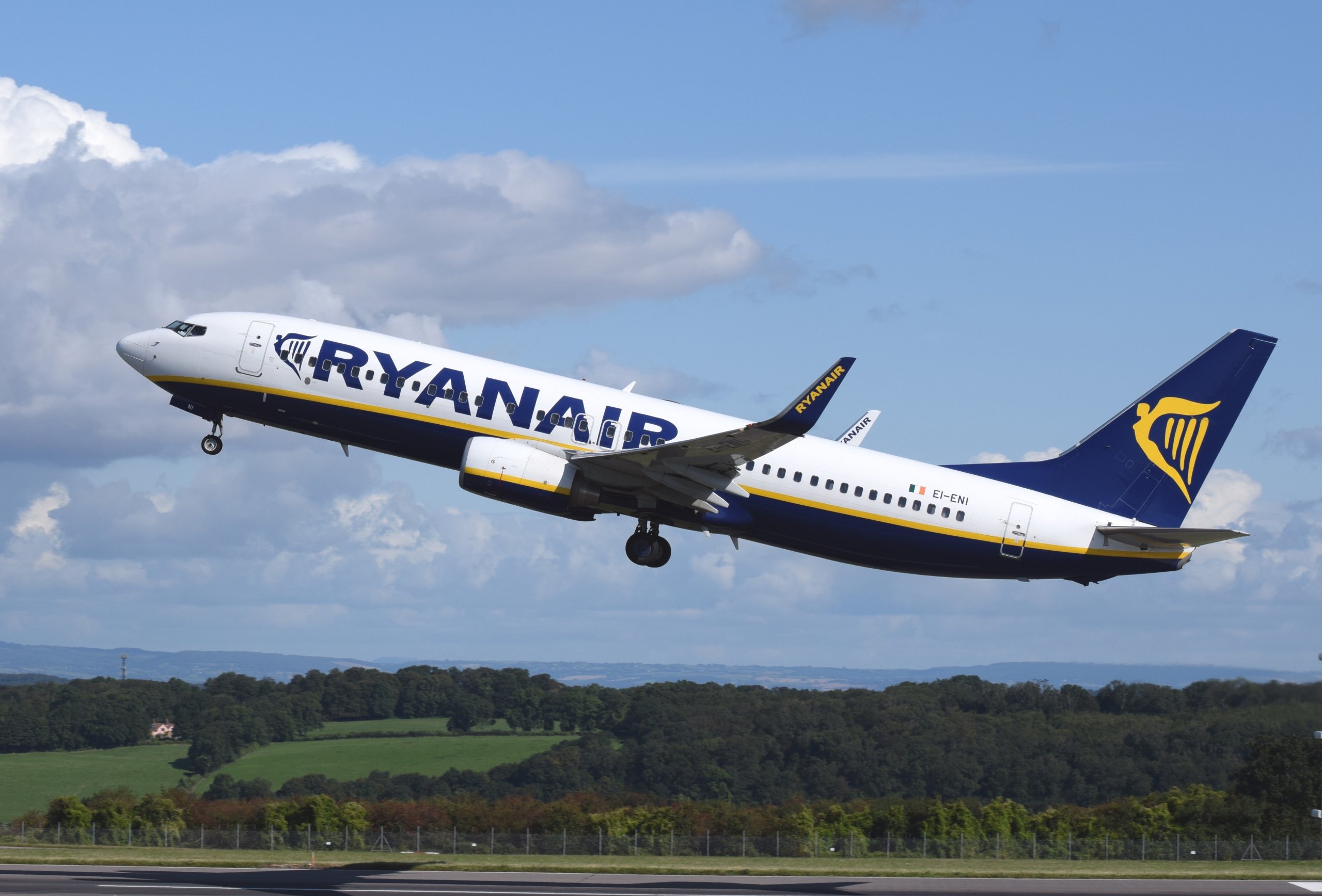 Photo of a Ryanair Boeing 737 taking off from an airport
