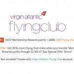 30% Membership Rewards Transfer Bonus to Virgin Atlantic Through Nov 30, 2017