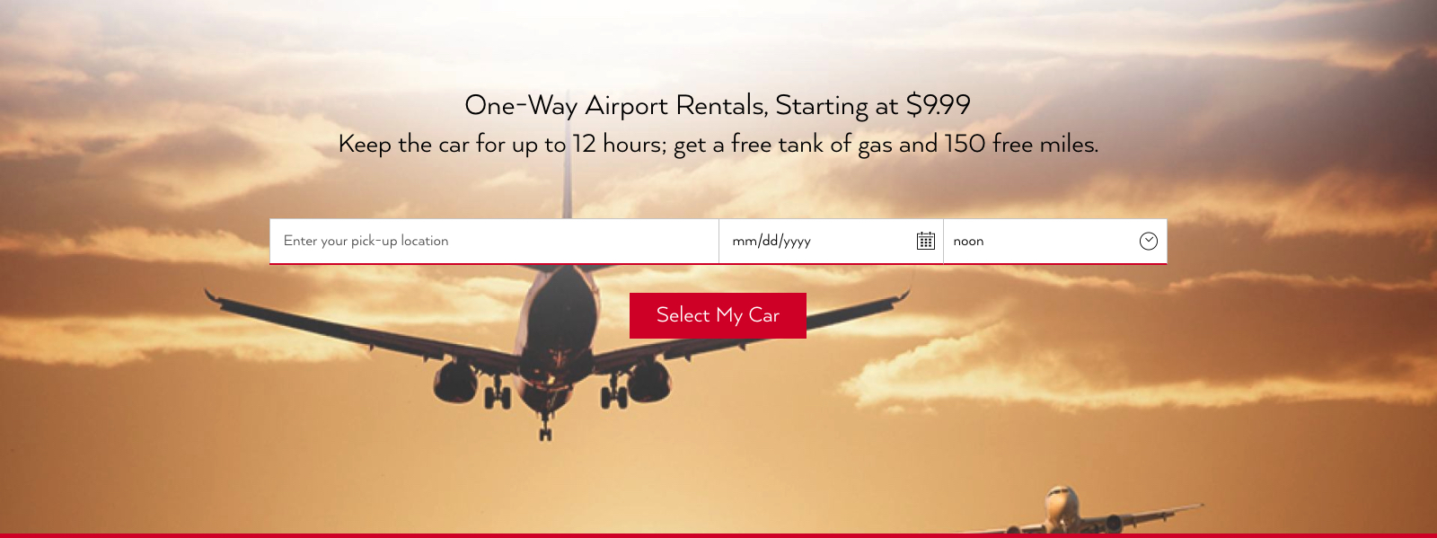Avis One-Way Airport Rentals Starting at 9.99 - Banner