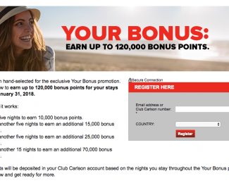 Earn Up To 120,000 Bonus Club Carlson Points