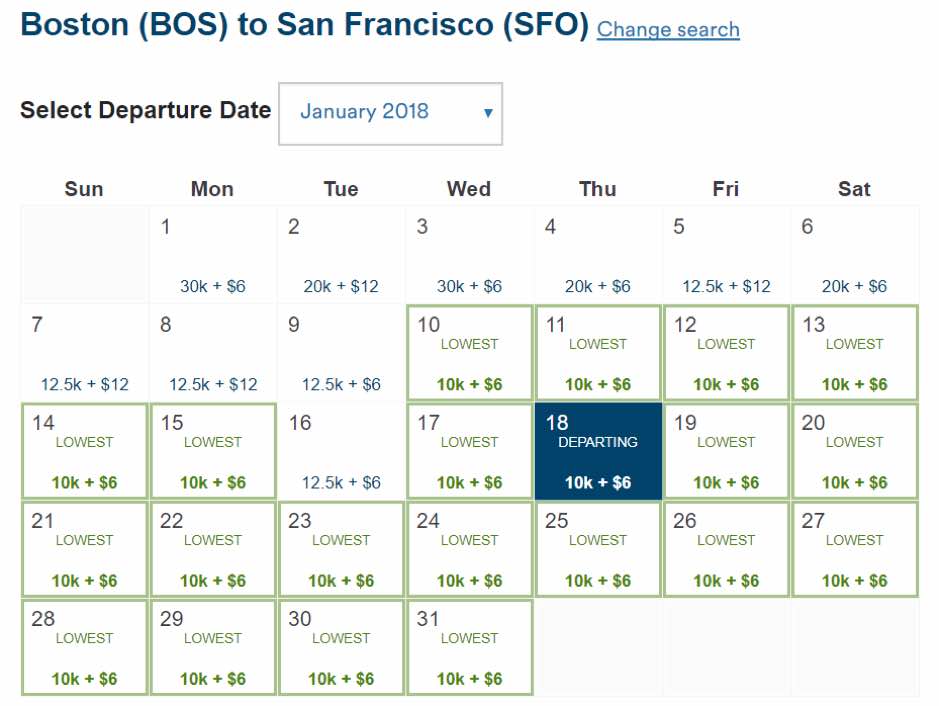 Alaska Award Sale BOS to SFO
