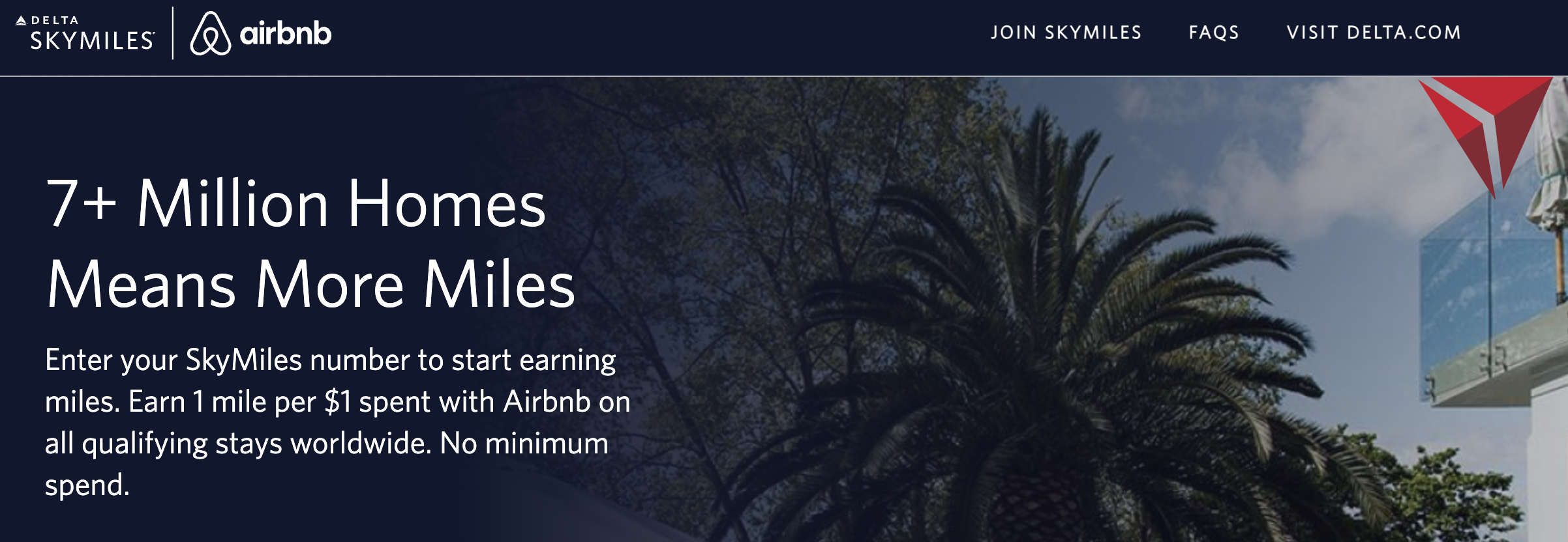 Delta Airbnb promo page