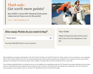 Buy IHG Points with a 100% Bonus