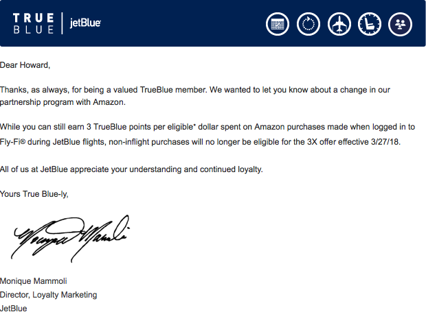 JetBlue and Amazon ending Partnership