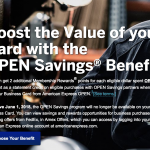 Amex Ends OPEN Savings Program (June 1, 2018)
