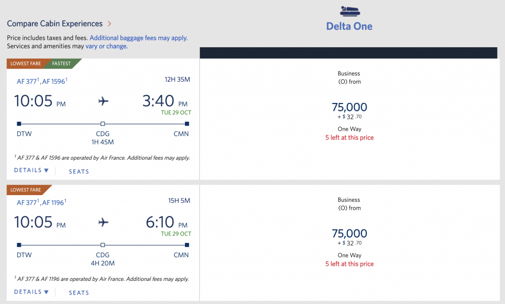 Skymiles Conversion Chart