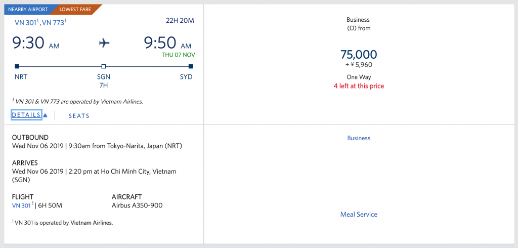 Delta Skymiles Award Chart 2019