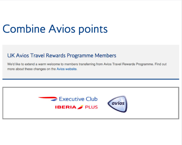 Iberia Avios Partner Award Chart