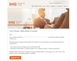 Targeted: 35,000 Points Or Fastrack Elite Status With IHG