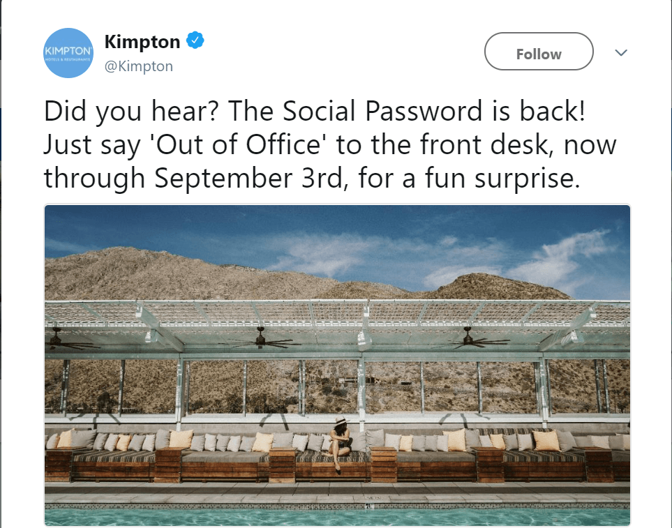 Kimpton Social Password Is Back (Through September 3, 2018