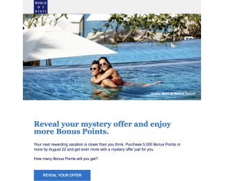 Mystery World of Hyatt Points Purchase Bonus (Through August 21, 2018)