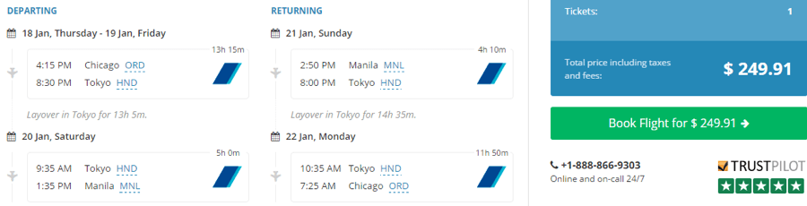 Dollar Flight Club - ANA - ORD to MNL