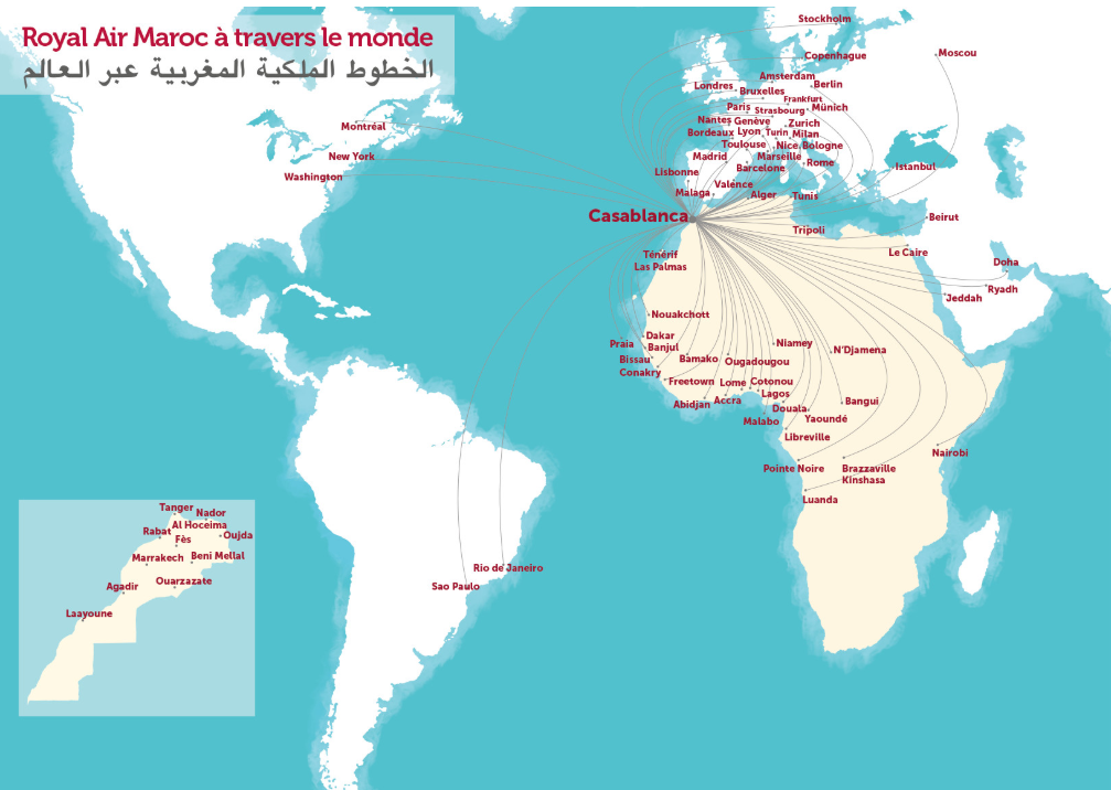 Royal Air Maroc Route Map