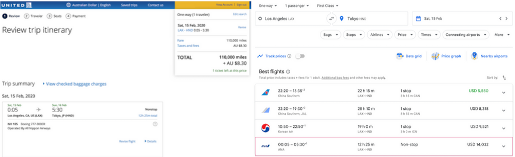 Redeeming MileagePlus miles for ANA first-class yields a staggering value of 12.7¢ per point Redeeming MileagePlus miles for ANA first-class yields a staggering value of 12.7¢ per point