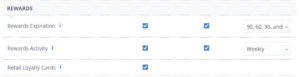 Screenshot of AwardWallet rewards notification options