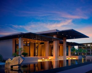 the JW Marriott Los Cabos Beach Resort & Spa at sunset