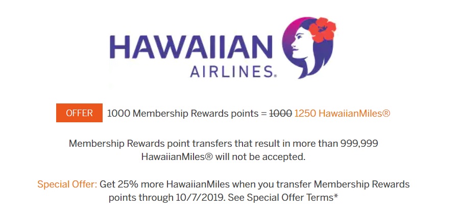 Hawaiian Airlines Mileage Award Chart