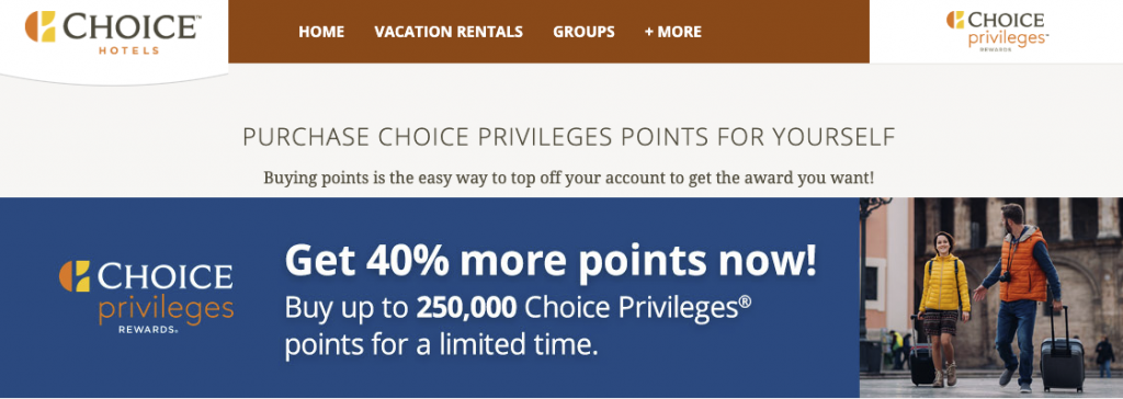 Choice Hotels Rewards Chart