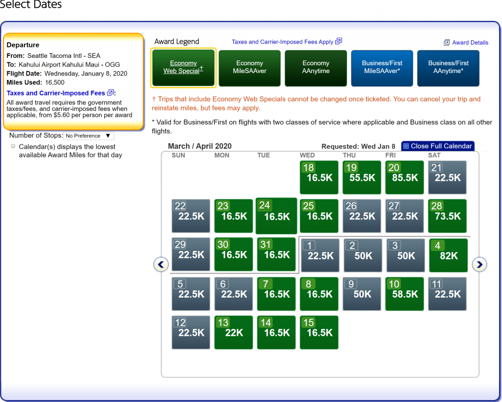 Economy Web Special to Hawaii