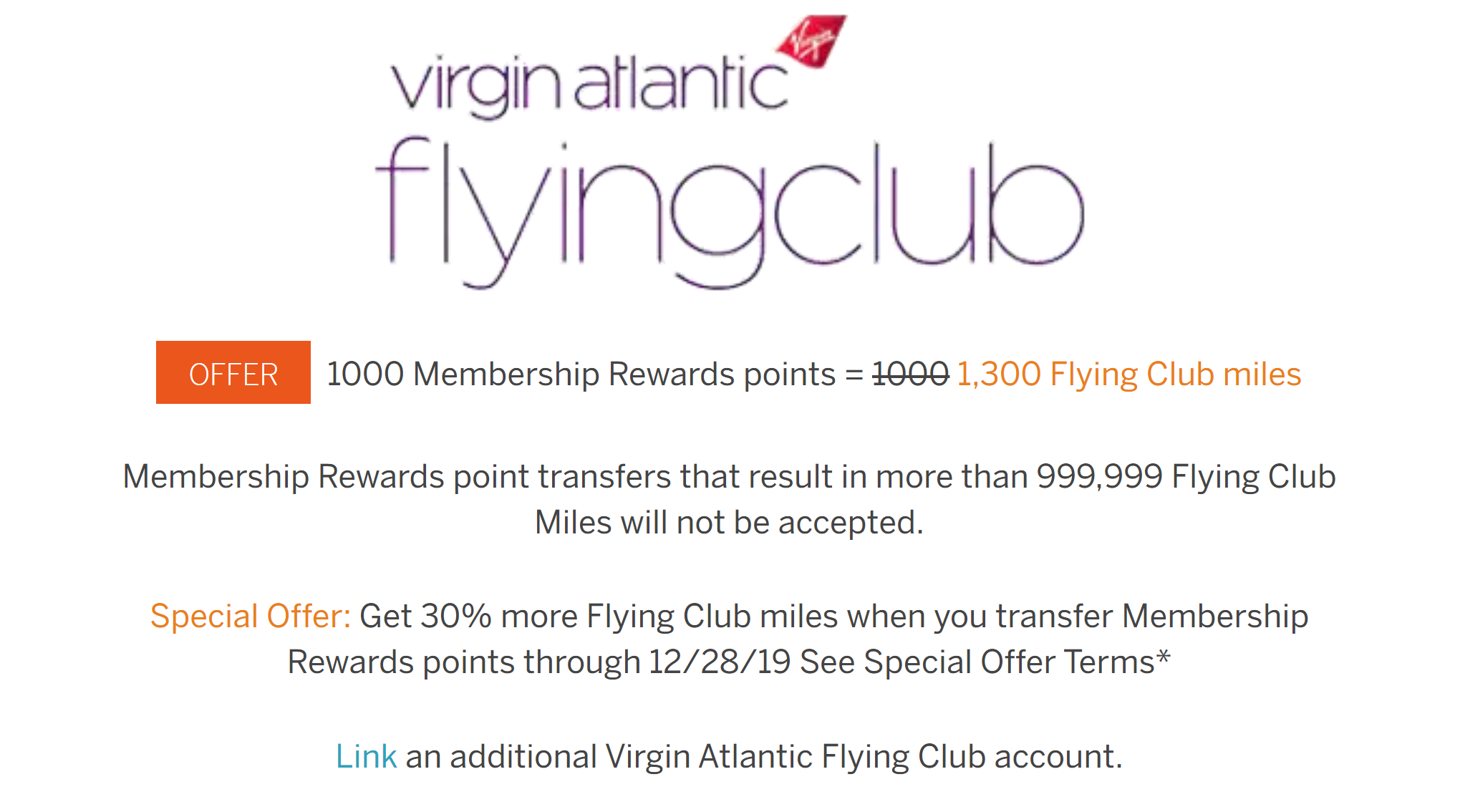 American Express Offering 30 Transfer Bonus to Virgin Atlantic