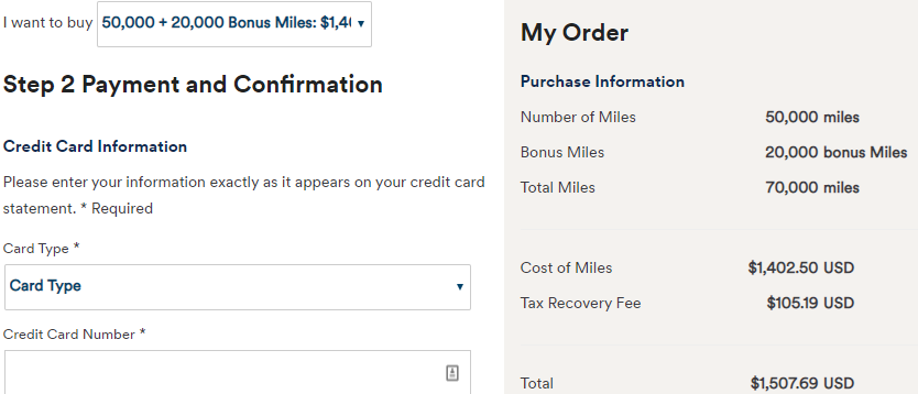 Purchasing Alaska Miles