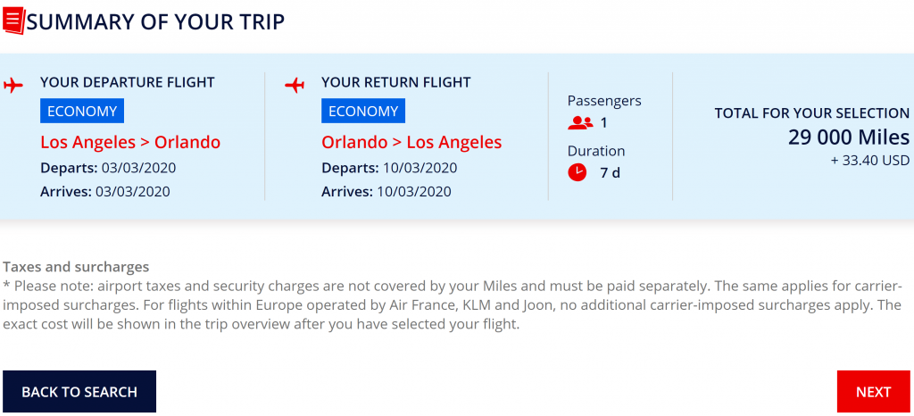 Flying Blue saver award space on Delta