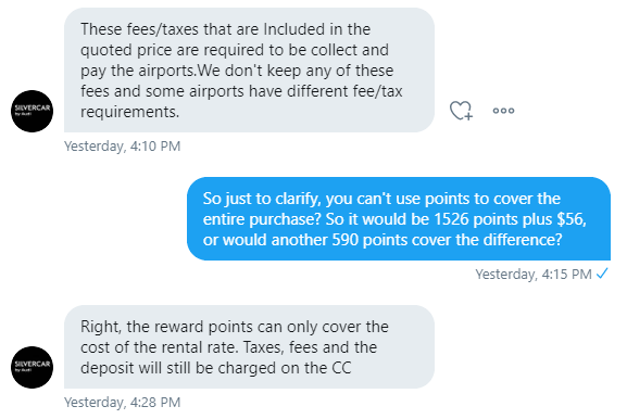 Silvercar Twitter response