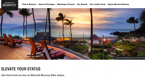 Marriott status match landing page