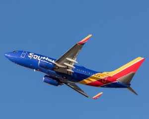 a Southwest plane in flight