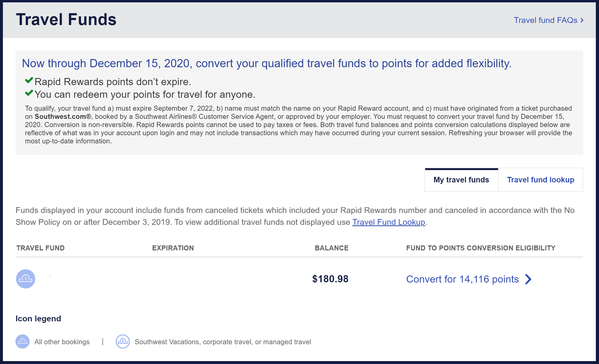 Turn Southwest Travel Funds To Rapid Rewards Points Awardwallet Blog